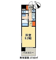 エーエス日暮里 1Kの間取図画像