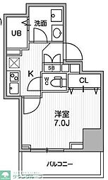 テラス森下 1Kの間取図画像