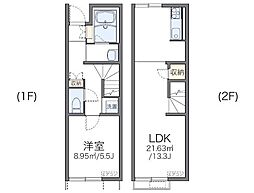 京成本線 八千代台駅 徒歩20分の賃貸アパート 1階1LDKの間取り