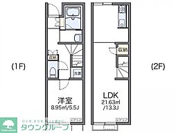京成本線 八千代台駅 徒歩23分の賃貸アパート 1階1LDKの間取り