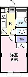 千葉都市モノレール 天台駅 徒歩6分の賃貸マンション 1階1Kの間取り