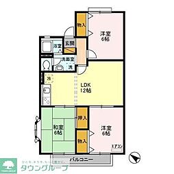 京成本線 ユーカリが丘駅 徒歩8分の賃貸アパート 1階3LDKの間取り