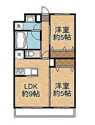 京成千葉線 京成幕張本郷駅 徒歩6分の賃貸マンション 1階2LDKの間取り