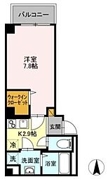 JR総武線 千葉駅 徒歩11分の賃貸マンション 6階1Kの間取り