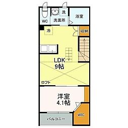 JR内房線 本千葉駅 徒歩13分の賃貸アパート 2階1LDKの間取り