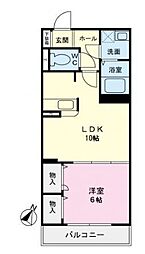 JR総武線 西千葉駅 徒歩7分の賃貸マンション 1階1LDKの間取り