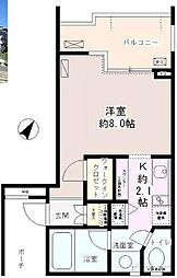 JR京葉線 海浜幕張駅 徒歩13分の賃貸マンション 3階1Kの間取り