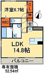 JR総武線 幕張駅 徒歩14分の賃貸アパート 1階1LDKの間取り