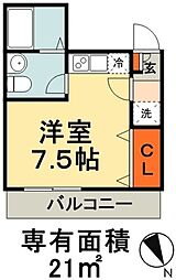 JR総武線 千葉駅 徒歩11分の賃貸マンション 4階ワンルームの間取り