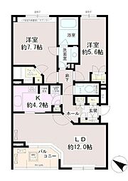 JR京葉線 海浜幕張駅 徒歩13分の賃貸マンション 5階2LDKの間取り