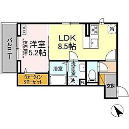 JR総武線 新検見川駅 徒歩3分の賃貸アパート 2階1LDKの間取り