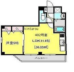 JR総武本線 東千葉駅 徒歩7分の賃貸マンション 4階1LDKの間取り