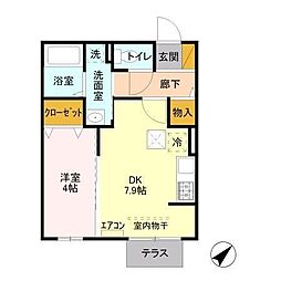 JR総武線 幕張本郷駅 徒歩6分の賃貸アパート 1階1DKの間取り