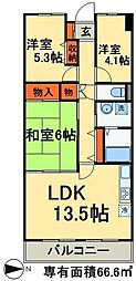 JR総武本線 稲毛駅 徒歩24分の賃貸マンション 7階3LDKの間取り