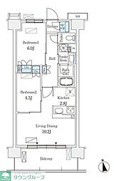 スカイグランデ津田沼 2LDKの間取図画像
