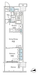 JR総武本線 津田沼駅 徒歩8分の賃貸マンション 4階1LDKの間取り