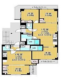 JR総武線 幕張本郷駅 徒歩6分の賃貸マンション 3階3LDKの間取り