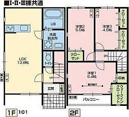 京成本線 京成成田駅 6.4kmの賃貸タウンハウス 3LDKの間取り