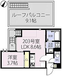 京成千原線 千葉寺駅 徒歩10分の賃貸アパート 2階1LDKの間取り