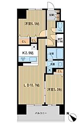 JR京葉線 千葉みなと駅 徒歩5分の賃貸マンション 7階2LDKの間取り