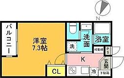 京成千葉線 みどり台駅 徒歩6分の賃貸アパート 2階1Kの間取り