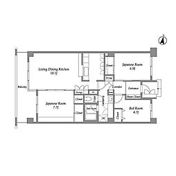 千葉都市モノレール 作草部駅 徒歩5分の賃貸マンション 1階3LDKの間取り