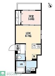 京成本線 京成津田沼駅 徒歩3分の賃貸アパート 1階1LDKの間取り