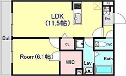 JR総武線 西千葉駅 徒歩5分の賃貸アパート 3階1LDKの間取り