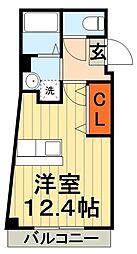 JR総武線 千葉駅 徒歩10分の賃貸マンション 4階1Kの間取り