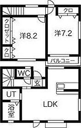 JR外房線 蘇我駅 徒歩16分の賃貸アパート 1階2LDKの間取り