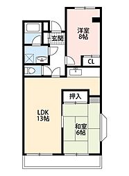 JR総武線 稲毛駅 徒歩1分の賃貸マンション 8階2LDKの間取り
