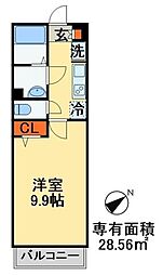 JR総武線 新検見川駅 徒歩10分の賃貸アパート 1階1Kの間取り