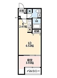 京成千原線 千葉寺駅 徒歩13分の賃貸アパート 3階1LDKの間取り