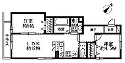 JR総武線 幕張本郷駅 徒歩6分の賃貸アパート 3階2LDKの間取り