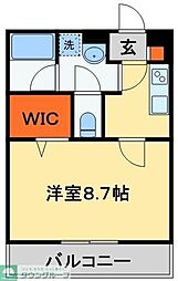 JR総武線 新検見川駅 徒歩9分の賃貸マンション 1階1Kの間取り