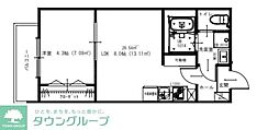 （仮称）千葉寺町新築アパート 3階1LDKの間取り