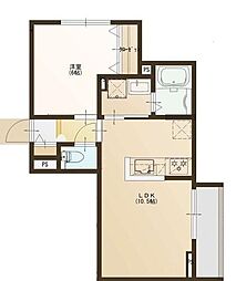 JR総武線 西千葉駅 徒歩5分の賃貸マンション 1階1LDKの間取り
