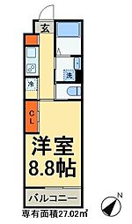 JR総武線 幕張本郷駅 徒歩8分の賃貸マンション 1階1Kの間取り