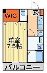JR外房線 蘇我駅 徒歩8分の賃貸アパート 2階1Kの間取り