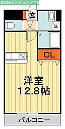 JR総武線 千葉駅 徒歩10分の賃貸マンション 1階1Kの間取り