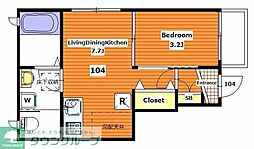 JR総武本線 四街道駅 徒歩2分の賃貸アパート 1階1DKの間取り
