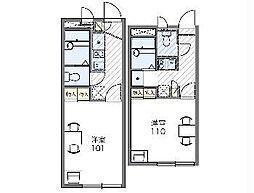JR総武線 新検見川駅 徒歩9分の賃貸アパート 1階1Kの間取り