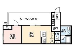 JR京葉線 蘇我駅 徒歩4分の賃貸マンション 5階1LDKの間取り