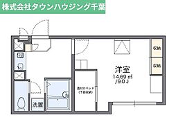 レオパレスW・Kハイツ 1Kの間取図画像