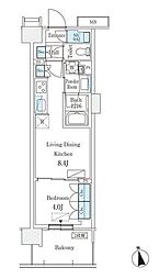 スカイグランデ津田沼 1LDKの間取図画像