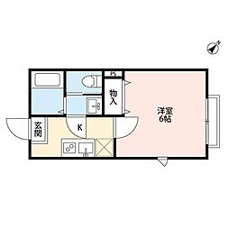 フォルビテッツァ星久喜 1Kの間取図画像