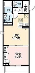 グランレガーメヴィラ 1LDKの間取図画像