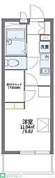 レオパレスアリビオ 1Kの間取図画像