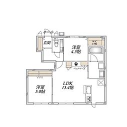 サンクドゥボヌール 2LDKの間取図画像