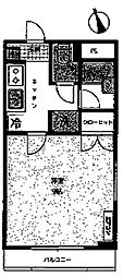 ベルメゾン松波 1Kの間取図画像